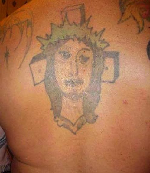 jesus tattoo, religious, back bad tattoo pics, photos worst tattoos ...