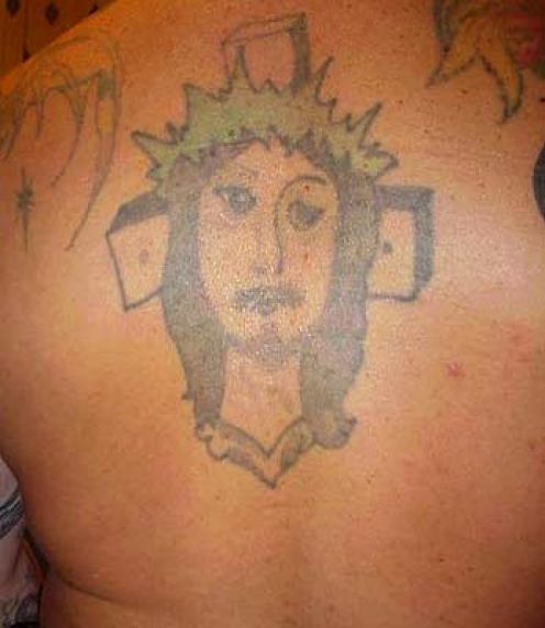 jesus tattoo religious back bad tattoo pics photos worst tattoos ever