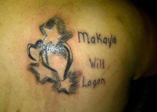 Makayla will what?... ... Log on? Weird Tattoos Heart Tattoo Worst Tattoos, Funny Tattoos Horrible Ugliest Tattoos Stupid Ugly Awful WTF Fail