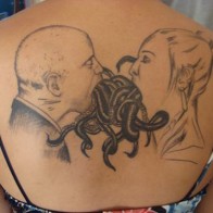 Tattoo portrait eating octopus worst tattoos, Funny pictures, ugliest tattoos, WTF, Fail, horrible tattoos