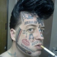 rockabilly bad face tats mugshots worst tattoos ever, horrible tattoos, funny tattoos, people, awful, stupid, gross tattoos, ugliest tattoos awkward family photos