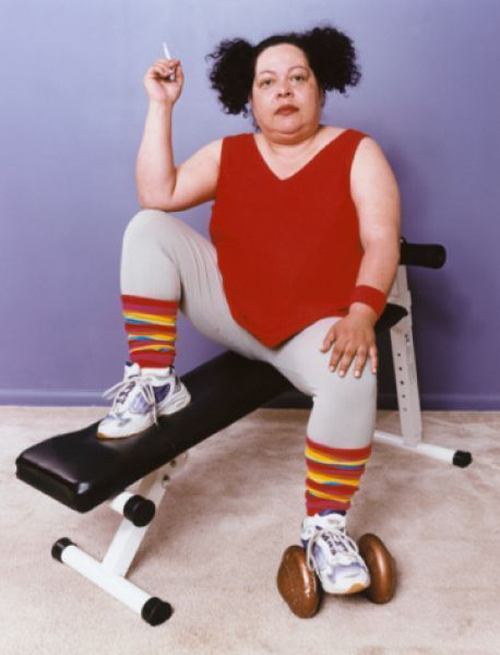 Margo... Workin' it good. woman working out and smoking bad glamor shots Balls door knocker funny pictures weird pictures pics awkward family photos bad tattoos worst tattoos stupid people bad family photos funny family pics random strange