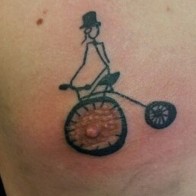 nipple tattoo bike nipple bike on nipple fingers tattoos bad tattoos terrible awful ugliest tattoos wtf tattoos, horrible awkward family worst tattoos photos crazy people weird people stupid humor redneck humor photobombs