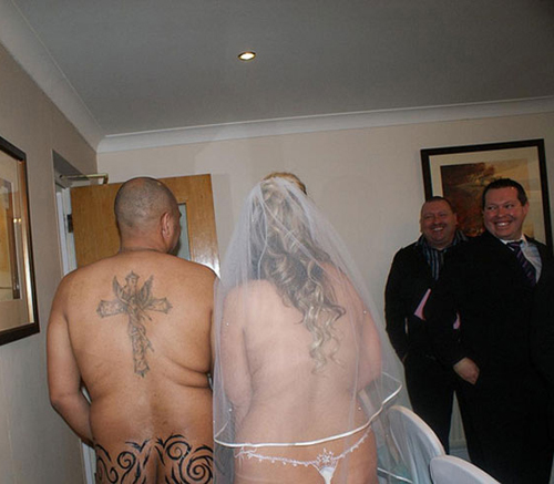 naked wedding nudist wedding naked bride naked groom Funny Wedding Pictures B...