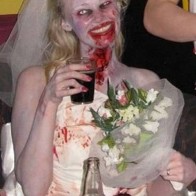zombie bride Funny Wedding Pictures Bad Wedding photos worst wedding pic ugly wedding dresses drunk bride groomsmen awkward family photos bad family bridesmaid dresses wedding receptions wedding djs russian wedding worst tattoos bad tattoos wedding makeup
