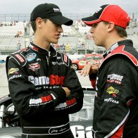 AutoClub400DennyHamlinJoeyLoganoFight