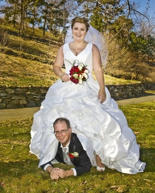 Funny Wedding Photos Under Dress