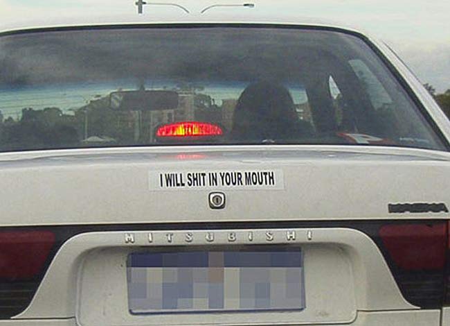 28 Crazy Funny Bumper Sticker I'll Shit In Your Mouth. 