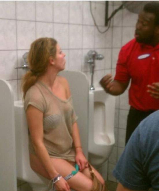 Woman Using Urinal 96