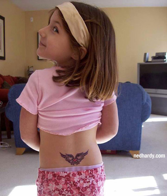 little girl with tramp stamp ~ Worst Parents Ever